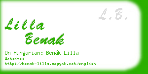 lilla benak business card